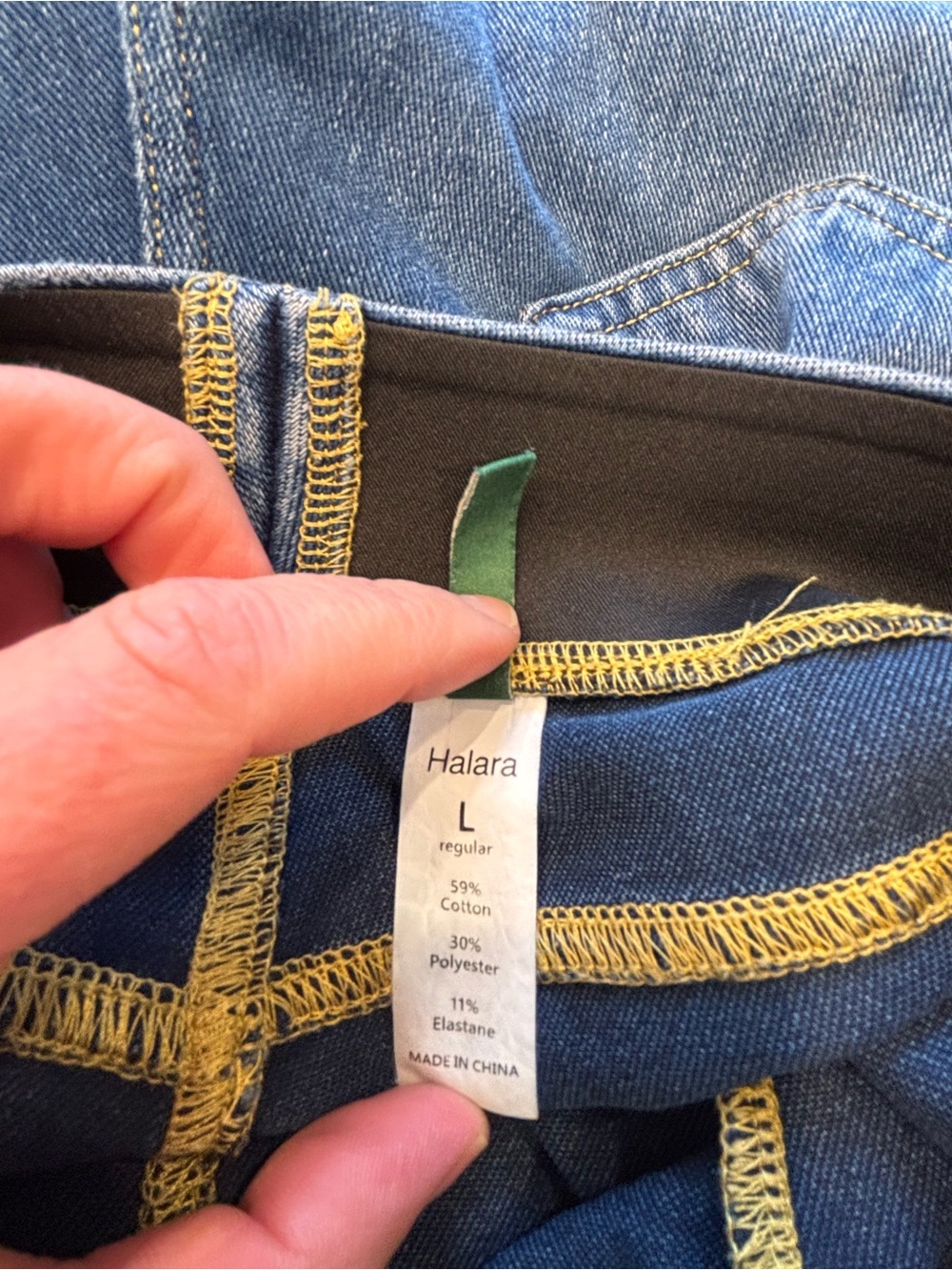 3 Pairs Halara Flex Denim Washed Casual Jeans, washed blue, washed black, black - Picture 4 of 9